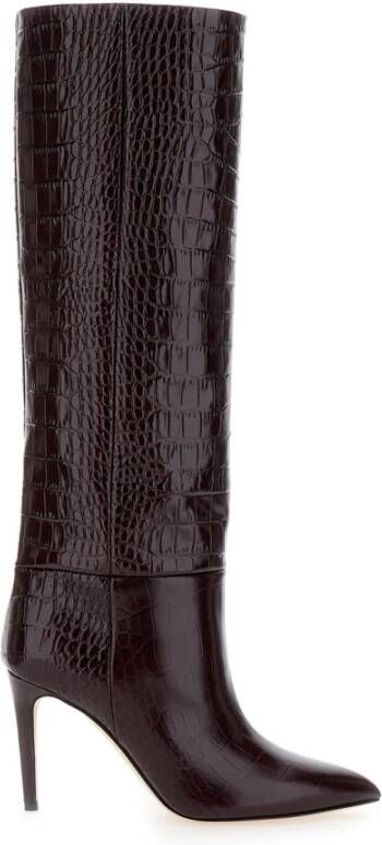Paris Texas Bordeaux Croco Hoge Hak Laarzen