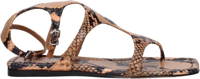 Paris Texas Bruine leren teenslipper