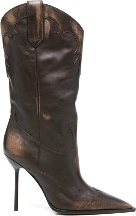 Paris Texas Bruine Stiletto Hak Kniehoge Schoenen