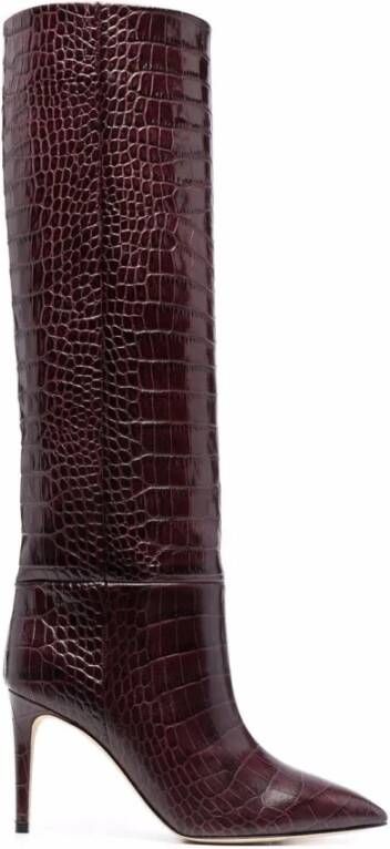 Paris Texas Elegante Rode Stiletto Mid Heel Laarzen