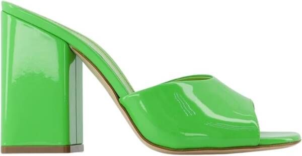 Paris Texas Holly Anja Mules in Green Leather Groen Dames