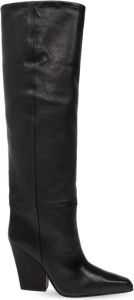 Paris Texas Zwarte Leren Laarzen Jane 100 10 cm Hak Blauw Dames