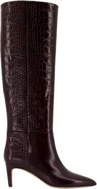 Paris Texas Krokodil-geprint Leren Stiletto Laarzen Bordeaux
