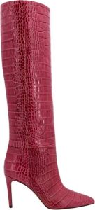 Paris Texas Leren Stiletto Laarzen Gemaakt in Italië Roze Dames