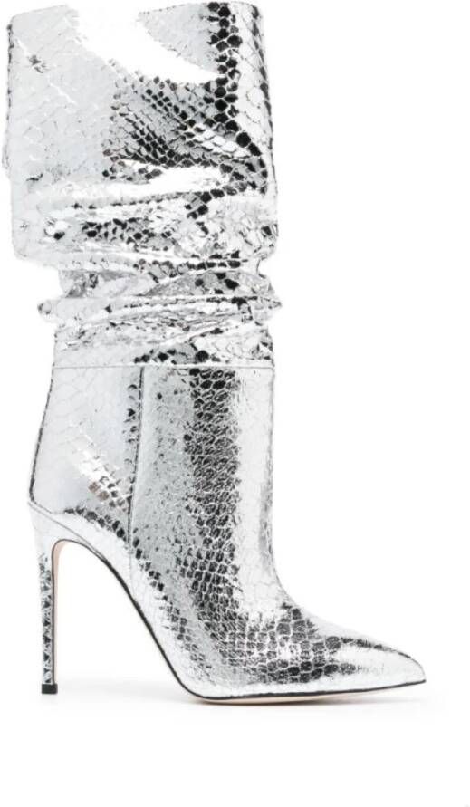 Paris Texas Metallic slangenprint laarzen Grijs Dames