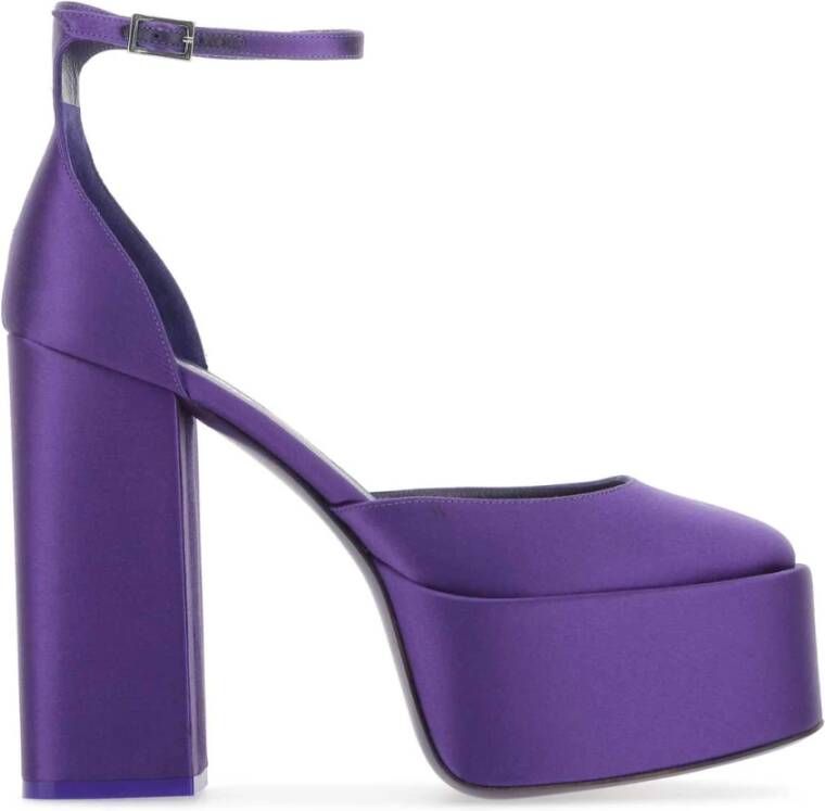 Paris Texas Paarse Satijnen Dalilah Pombas Hoge Hak Sandalen Purple Dames