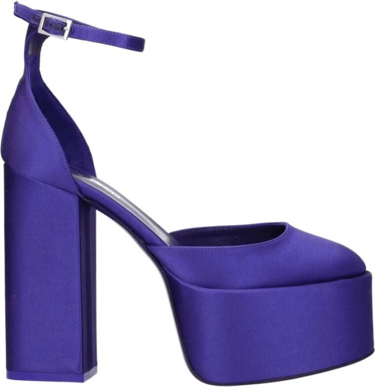 Paris Texas Paarse Satijnen Dalilah Pombas Hoge Hak Sandalen Paars Dames