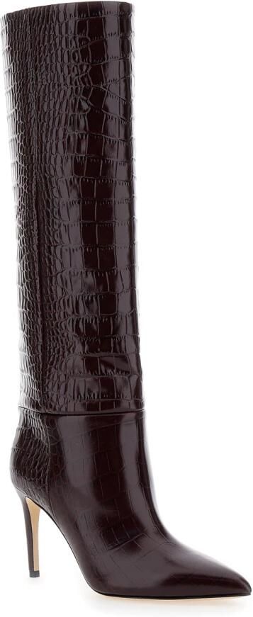 Paris Texas Bordeaux Croco Hoge Hak Laarzen