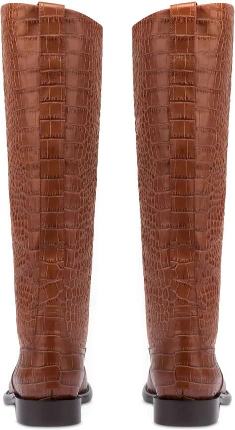 Paris Texas Bruine krokogeribbelde leren laarzen