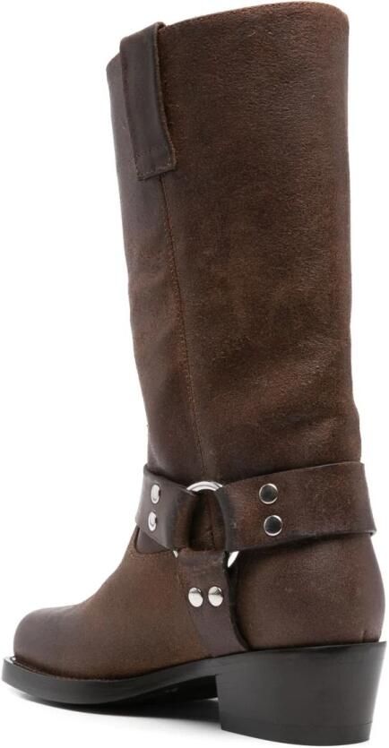 Paris Texas Bruine Suède Vierkante Neus Laarzen