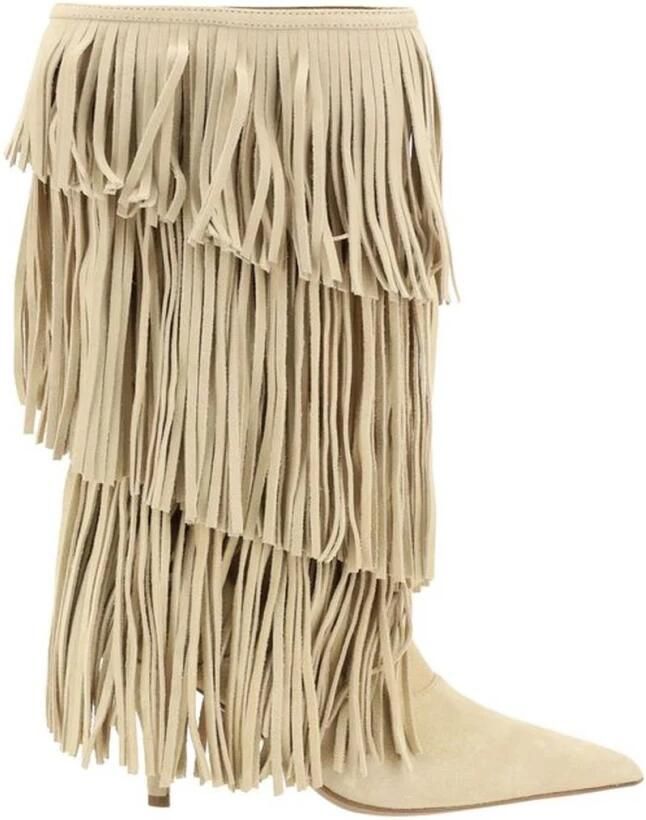 Paris Texas Stijlvolle Suède Laarzen met Gelaagde Pony Beige Dames - Foto 1