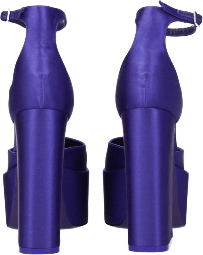 Paris Texas Paarse Satijnen Dalilah Pombas Hoge Hak Sandalen Paars Dames