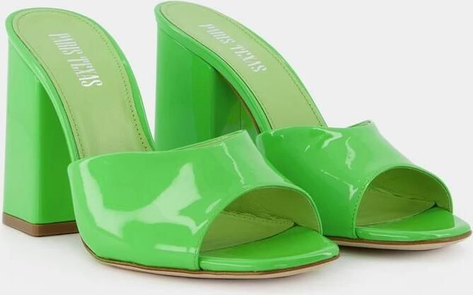 Paris Texas Holly Anja Mules in Green Leather Groen Dames