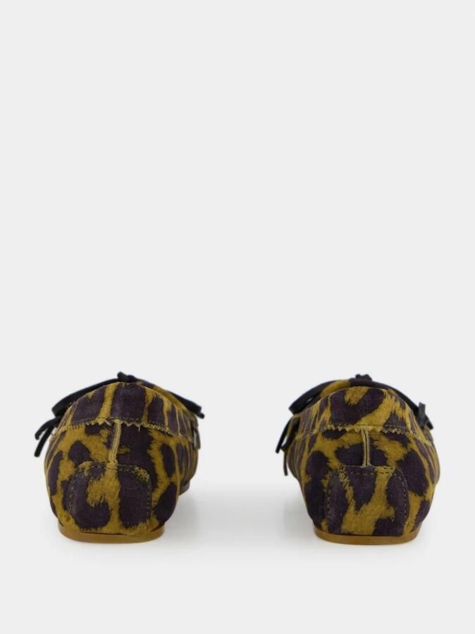 Paris Texas Luipaard Suède Loafers met Franjes