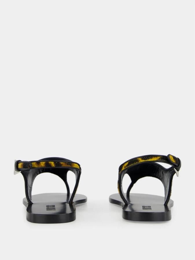 Paris Texas Mosterd Luipaardprint Platte Sandalen