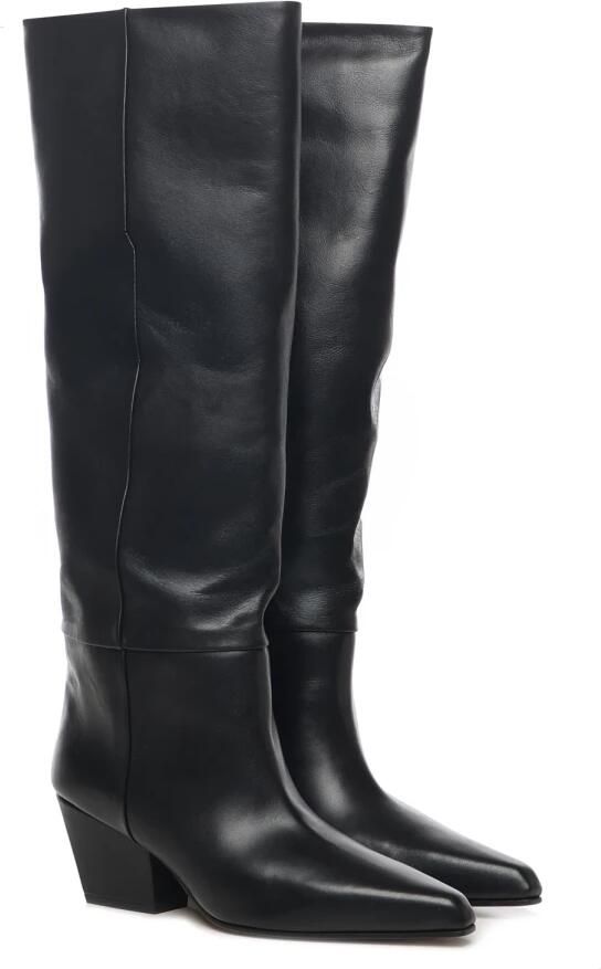 Paris Texas Zwarte leren laarzen met puntige neus