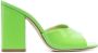 Paris Texas Holly Anja Mules in Green Leather Groen Dames - Thumbnail 1