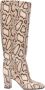Paris Texas Python Print Kniehoge Laarzen Beige - Thumbnail 1