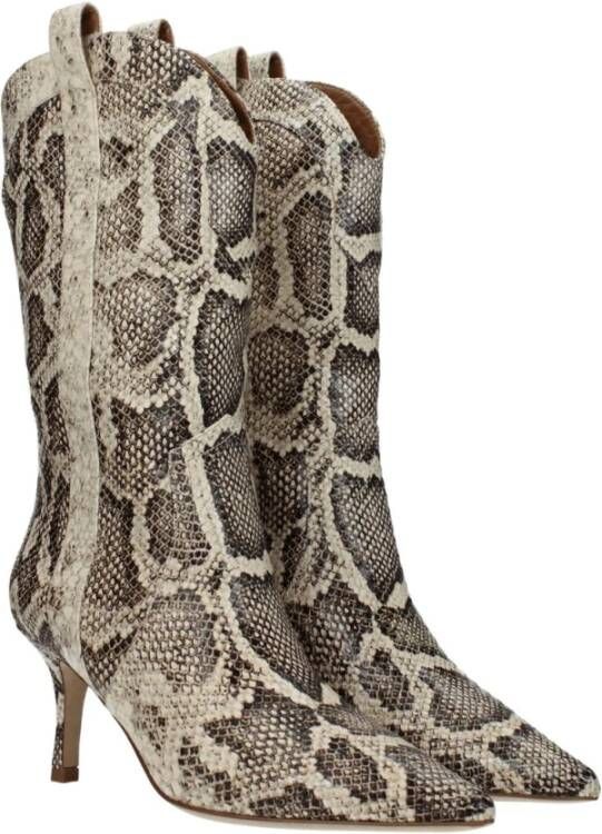 Paris Texas Python Print Leren Enkellaarzen