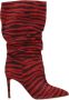 Paris Texas Rode leren enkellaarzen Zebra Print - Thumbnail 1