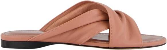 Paris Texas Rose Platte Sandalen van Nappa Leer