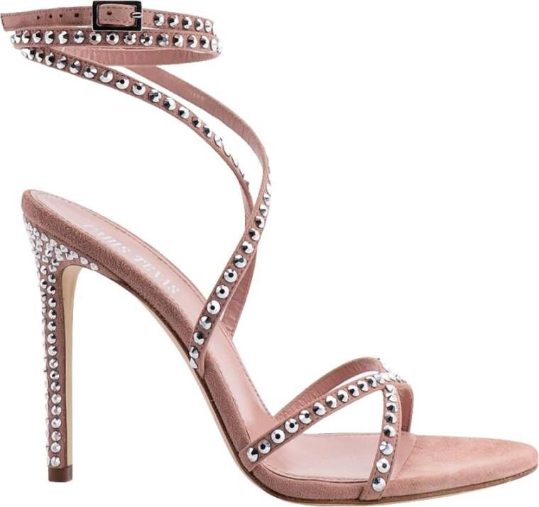 Paris Texas Poederkleurige Criss-Cross Hoge Hak Sandalen