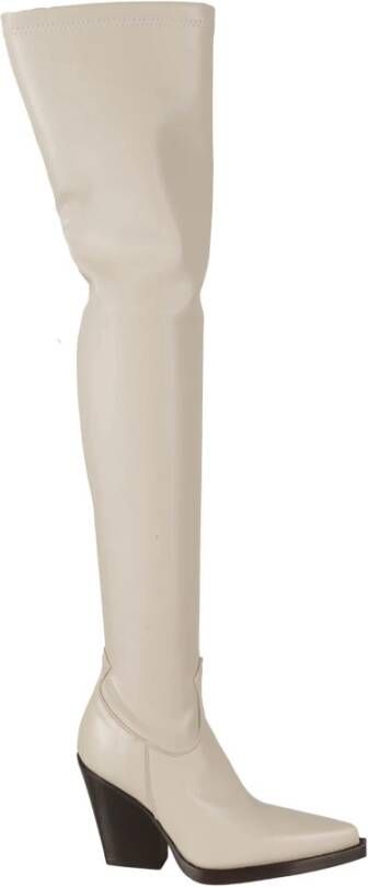 Paris Texas Boots Vegas Over The Knee Boot Stretch in beige