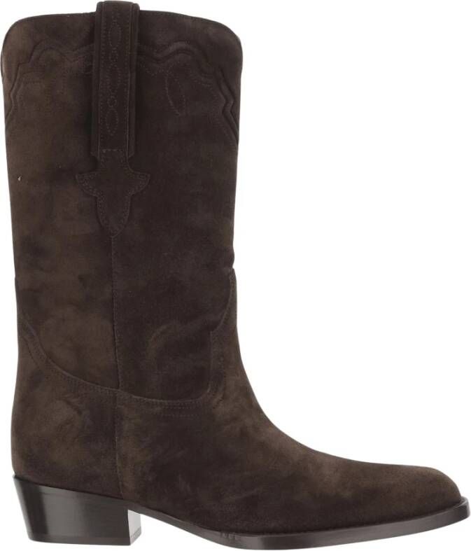 Paris Texas Western-stijl Geborduurde Bruine Laarzen