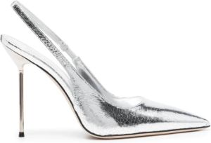 Paris Texas Zilver Metallic Leren Slingback Pumps Grijs Dames