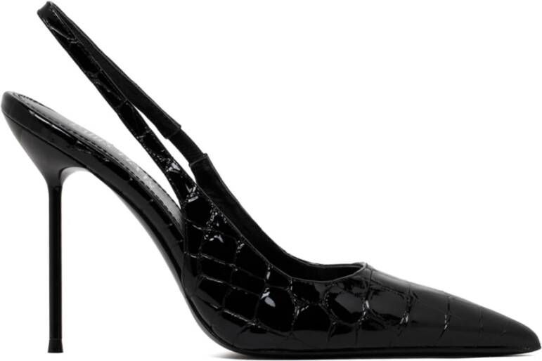 Paris Texas Zwarte Croco-Effect Slingback Hakken Black Dames