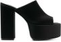 Paris Texas Slippers & Mules Black Mules With Oversized Platform In Silk in zwart - Thumbnail 1