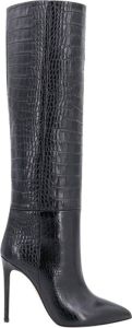 Paris Texas Zwarte Leren Croco Enkellaarzen Zwart Dames