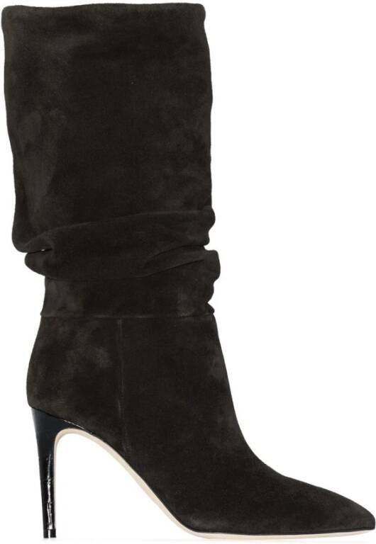 Paris Texas Zwarte Suède Stiletto Hak Laarzen Black Dames