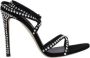 Paris Texas Zwarte Suède Strass Hoge Hak Sandalen - Thumbnail 1