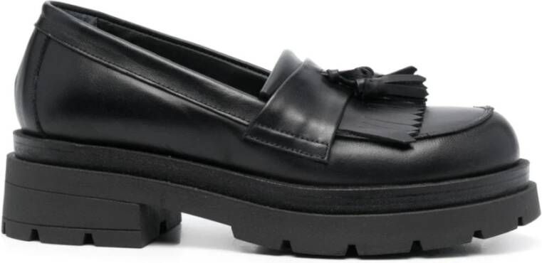 P.a.r.o.s.h. Zwarte Leren Tassel Loafers Black Dames