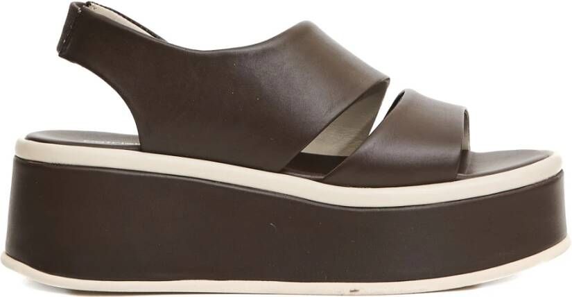 Patrizia Bonfanti Bruine Sleehak Sandalen Verhogen Stijl