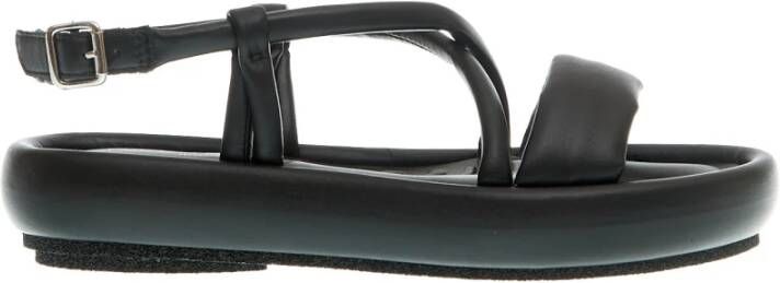 Patrizia Bonfanti Zwarte Lage Sleehak Sandalen Black Dames
