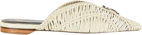 Patrizia Pepe Beige leren sandalen met vliegnietdetail