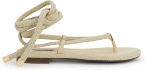 PATRIZIA PEPE Boho Chic Touw Sandalen Beige Dames