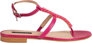PATRIZIA PEPE Dierenprint Platte Sandalen Roze Dames