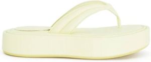 PATRIZIA PEPE Fly Slippers Sandalen Nappa Leer Aangepaste Gesp Groen Dames