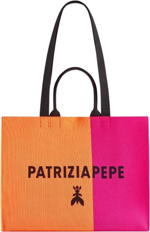 Patrizia Pepe Gebreide boodschappentas met color-block ontwerp
