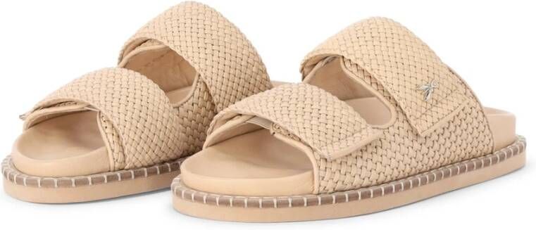 PATRIZIA PEPE Low-Top Sneakers Geflochtene Sandalen aus Leder in beige