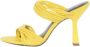 PATRIZIA PEPE Gladleren sandalen met gouden logo Yellow Dames - Thumbnail 1