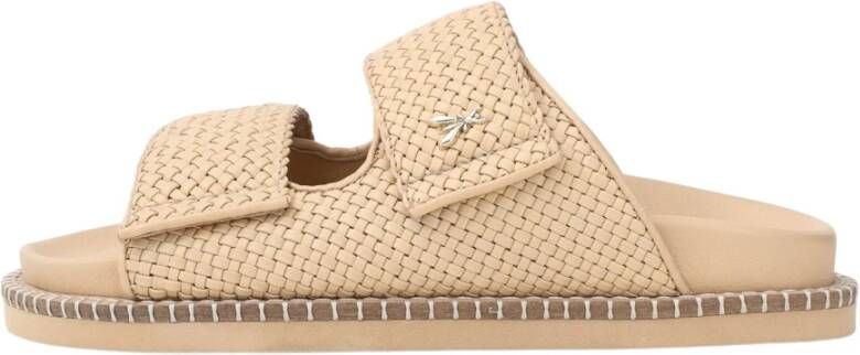 Patrizia Pepe Handgeweven beige leren sandalen