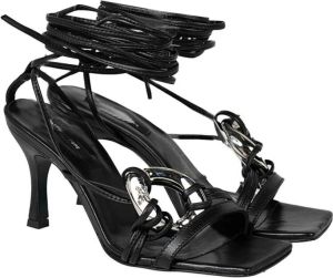 PATRIZIA PEPE Hoge hakken leren sandalen Zwart Dames