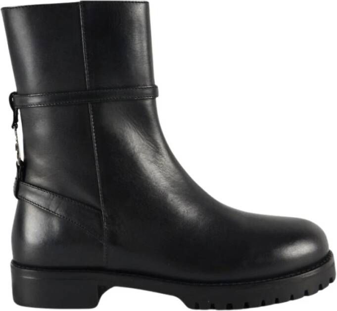 Patrizia Pepe Leren Combat Boots met Zijrits