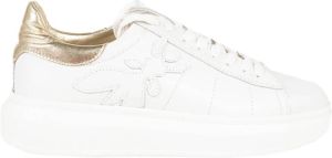 PATRIZIA PEPE Leren Sneakers met Logo Details Wit Dames