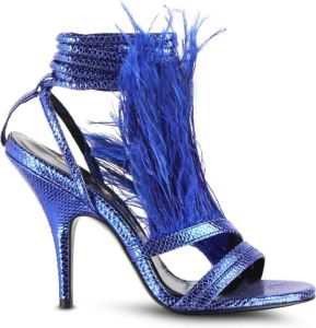 PATRIZIA PEPE Luxe Strut Hoge Hak Sandalen Blauw Dames