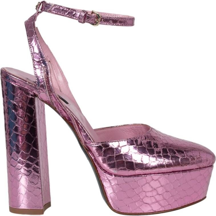 Patrizia Pepe Metallic Animal Print Sandalen